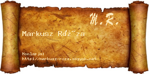 Markusz Róza névjegykártya